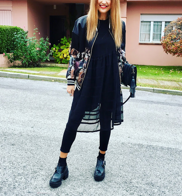 Carmen Hummer, Vestido, Mo&de, Bomber, Mulec, street style, look of the day, black, dress, blog de moda, estilista, personal shopper, shopping day