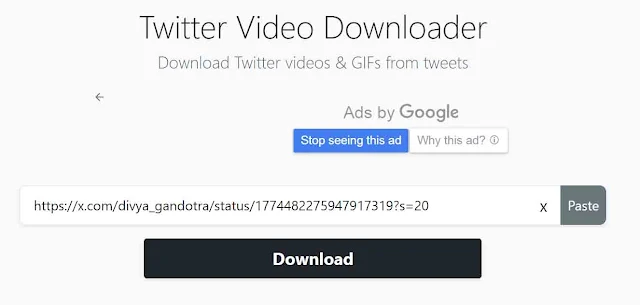 Download Twitter X Video Method