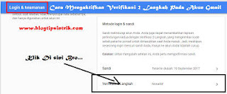 Langkah Mengaktifkan Verifikasi 2 Langkah Pada Akun Gmail