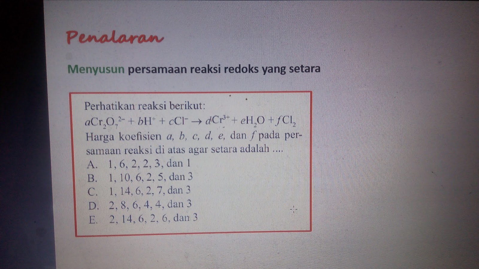 CONTOH SIMULASI SOAL UNBK KIMIA 2017