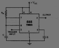 Rangkaian Multivibrator Monostable IC 555