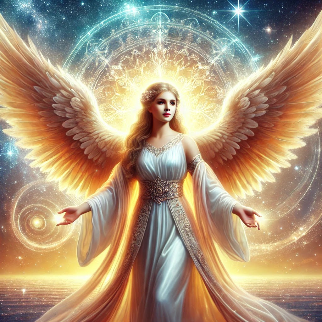 A celestial angel radiating balance and renewal, guiding Cancer toward spiritual harmony.