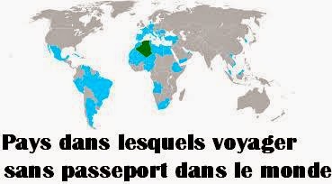 sans passeport, voyager dans le monde suivant cette carte