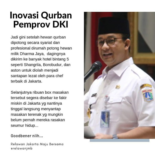 Anies Bagikan Daging Qurban Sudah Dimasak, Ada Yang 