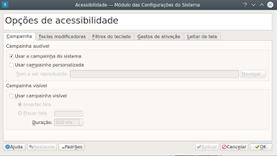 imagem do menu de acessibilidade do kde