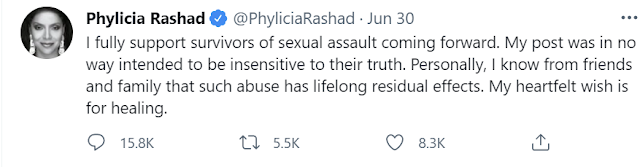 Rashad apology tweet