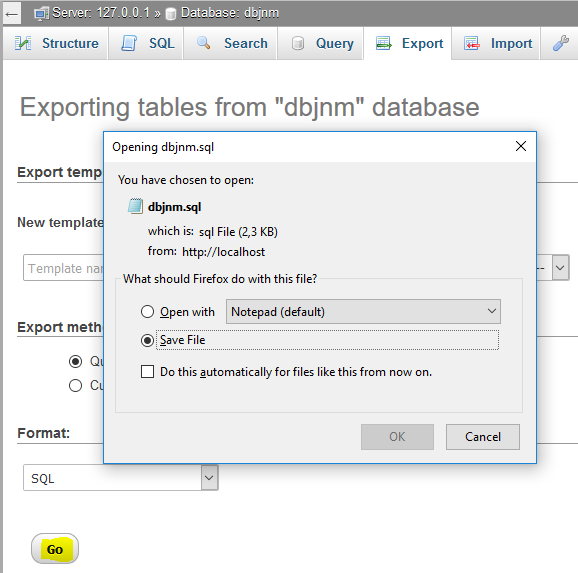 Cara Backup, Export, Import Database MySQL