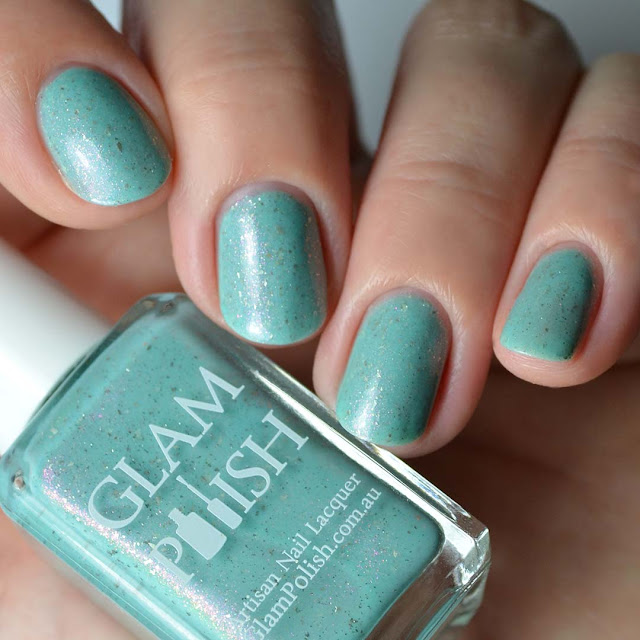 mint crelly shimmer nail polish