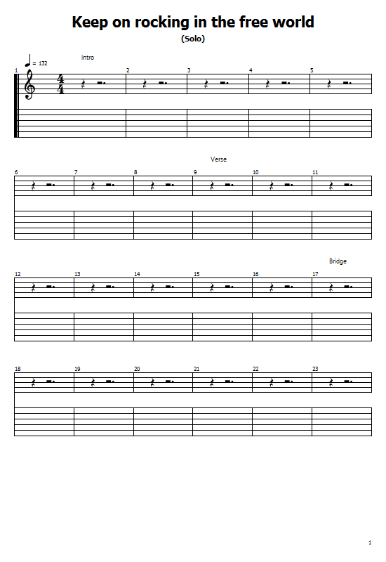 Keep On Rockin In The Free World Tabs Neil Young How To Play On Guitar Tabs