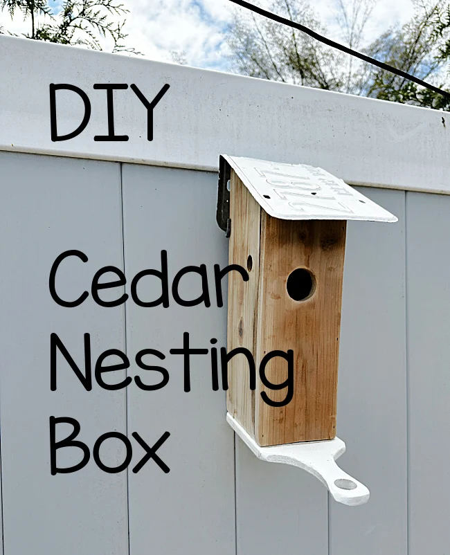 cedar nesting box with overlay