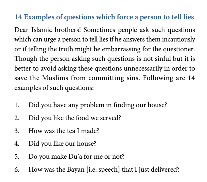 14 Examples of questions which force a person to tell lies