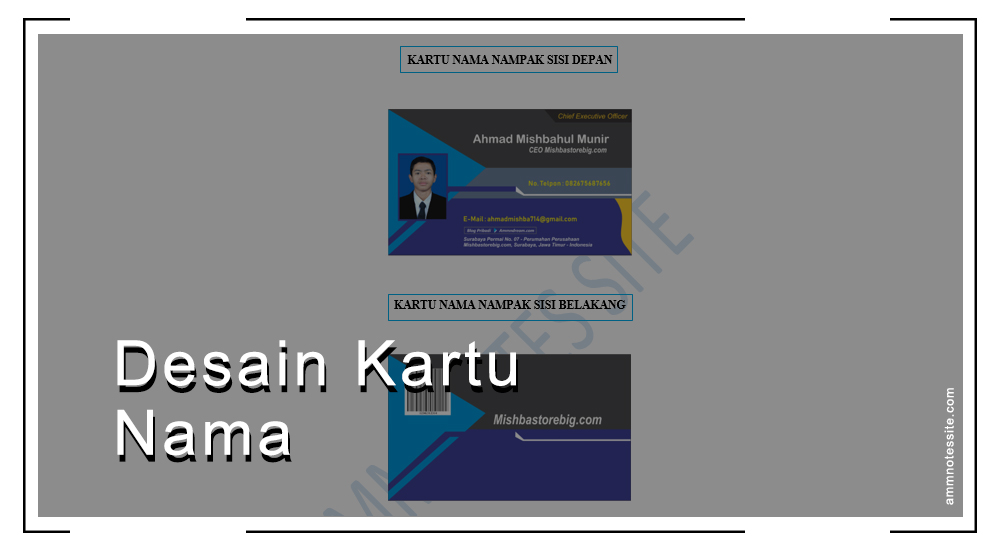 Membuat Desain  Kartu  Nama  Keren AMM Notes Site