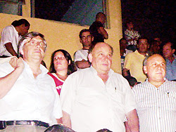 El presidente de la Liga, Héctor Angüilla, junto al Intendente Viera y el Secretario General, Dr. Vilibaldo Rodríguez