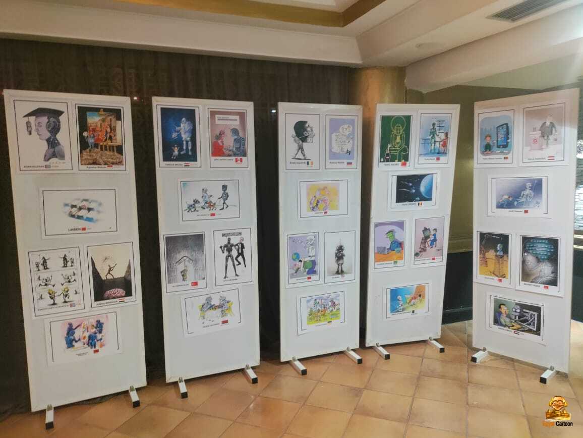 Photos from inauguration of the 6th international caricature competition, Morocco