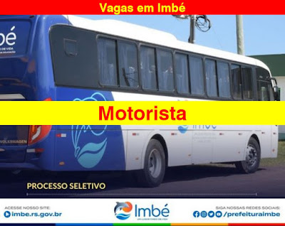 Prefeitura de Imbé anuncia Processo Seletivo para Motoristas