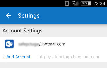 Como adicionar várias contas no Outlook.com para Android