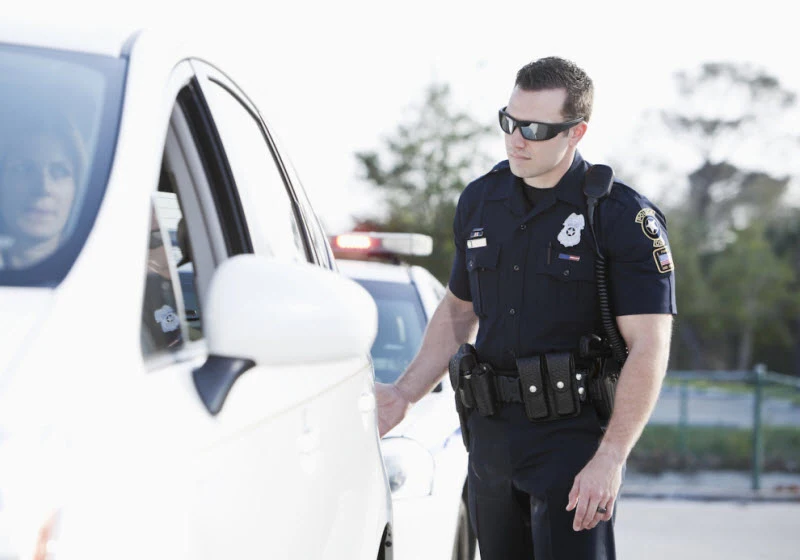 Police Touch Car Traffic Stop