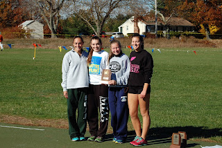 FHS girls Cross Country team at the Hockomock League Championships, Oct 2015