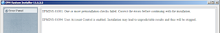 EPM Installer error window