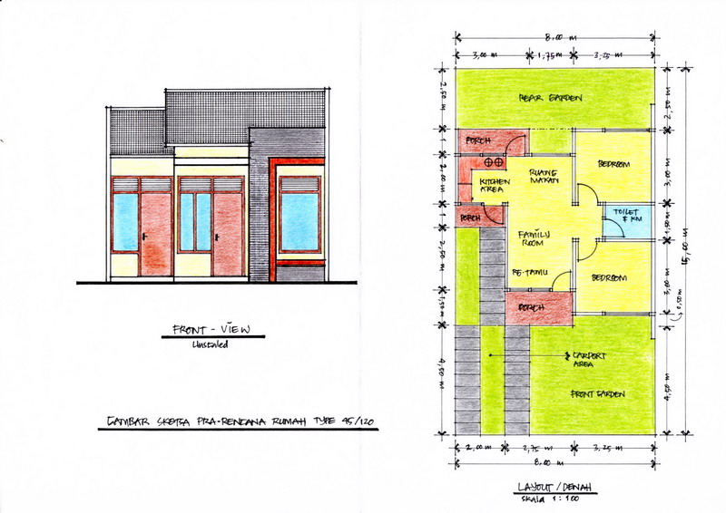 Gambar Denah  Rumah  Minimalis  3 Kamar Tidur