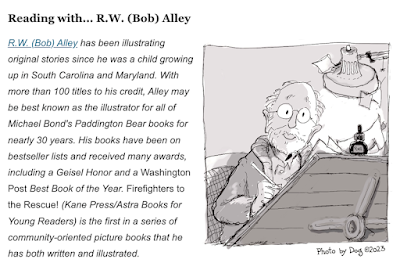 screen shot of the Shelf Awareness interview with illustrator R.W. (Bob) Alley