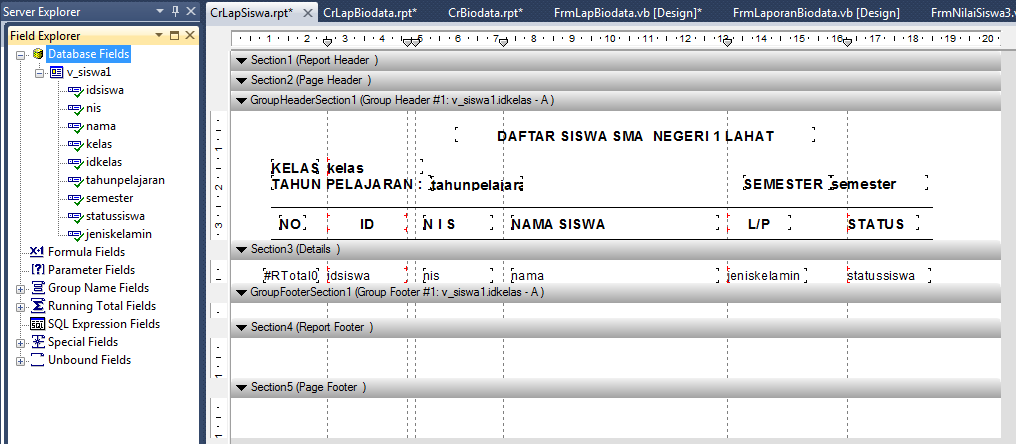 Membuat Laporan Biodata dengan Crystal Report Vb.Net - SCode