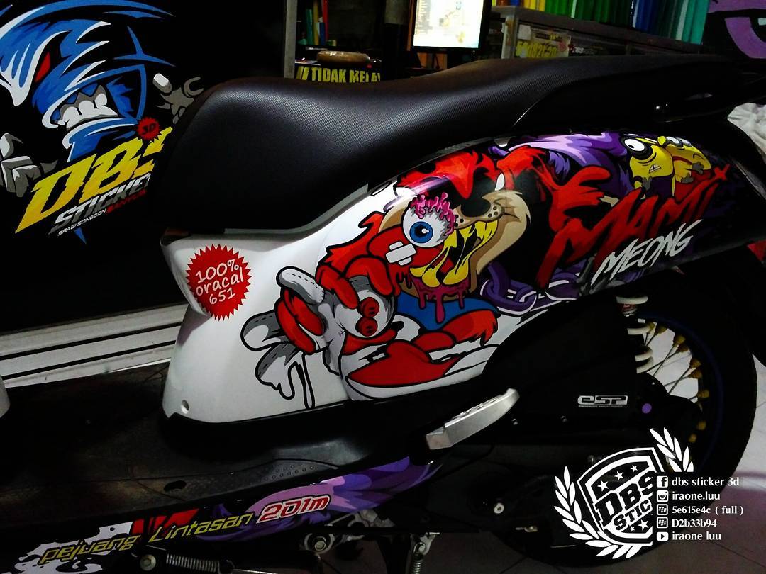 Cutting Sticker Honda Scoopy Tazmania DBS Cutting Sticker 3D