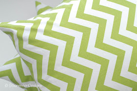 Throw pillows in chevron print, made from cotton duck fabric