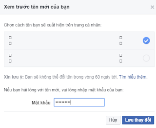 rename facebook không tên