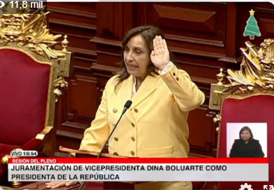SESIÓN DEL PLENO DEL CONGRESO PARA LA TOMA DE MANDO DE LA VICEPRESIDENCIA DINA BOLUARTE COMO PRESIDENTA DE LA REPÚBLICA.