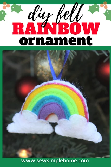 Stitch up your own rainbow felt ornament with this free svg cut file and PDF sewing pattern.