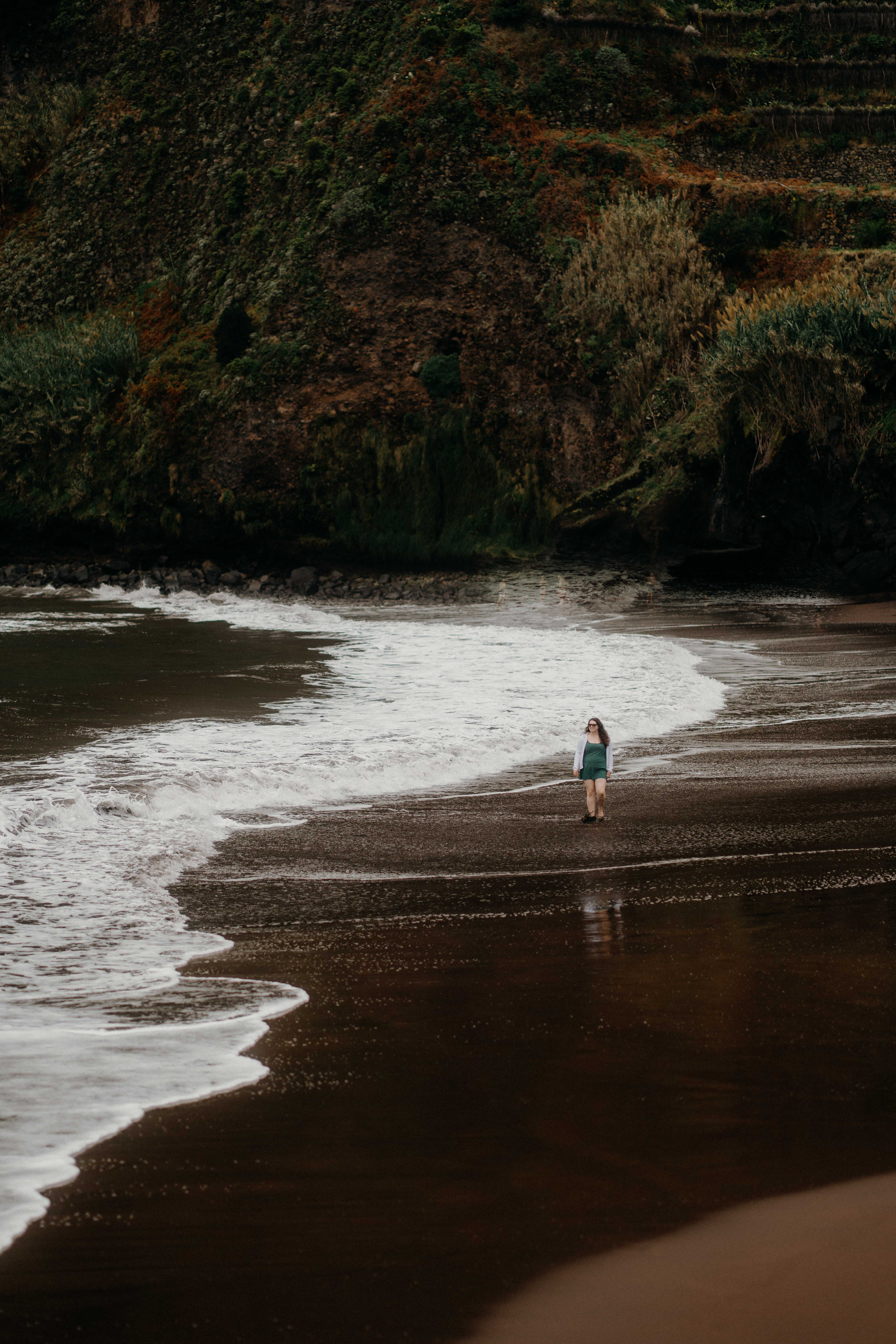 Seixal Beach, Madeira Black Sand Beach liquid grain