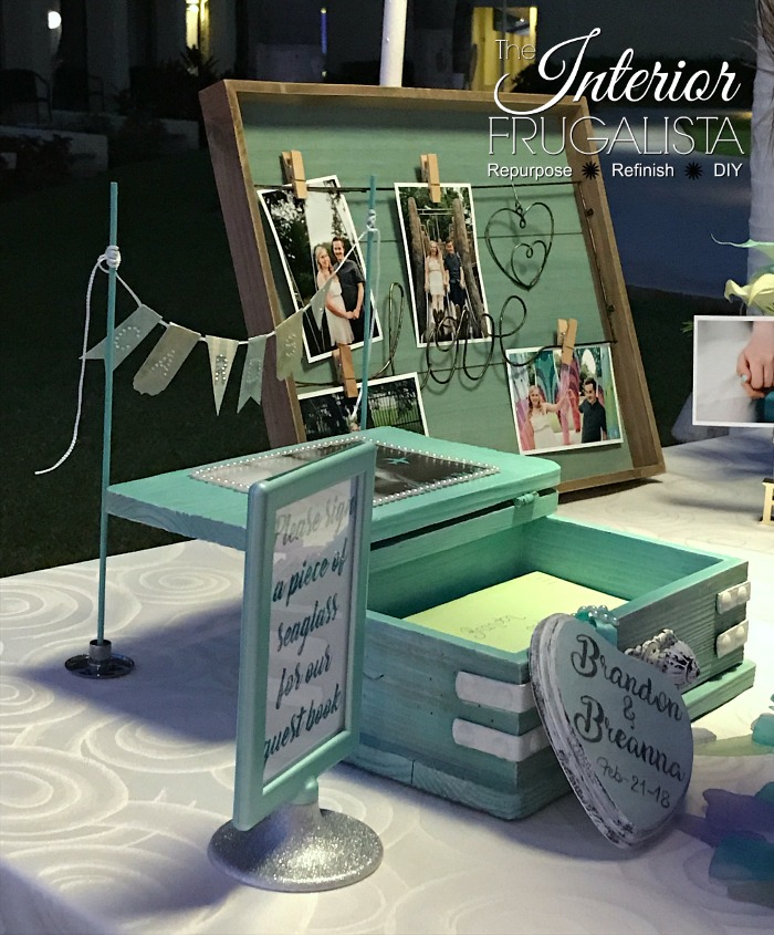 Planning a beach wedding? Here's an idea for upcycling a chest style wooden box into a unique personalized wedding card box for a destination wedding.