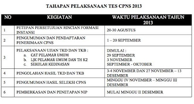 Tahapan Pelaksanaan Tes CPNS 2013