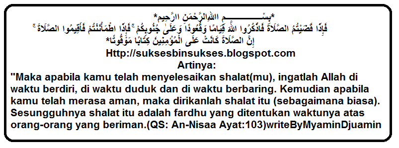 perintah shalat QS.Annisa' ayat 103