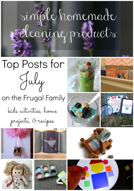 Top 25 money saving ideas shared in July on the Frugal Family linky! Includes kids activities, home projects, and easy recipes!