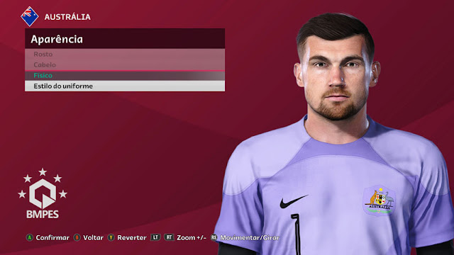 Mathew Ryan Face (FIFA 22) For eFootball PES 2021