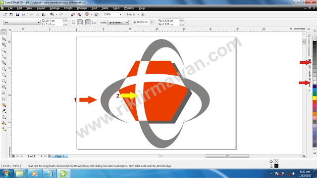 tutorial coreldraw , cara membuat logo telkomsel, telkomsel coreldraw