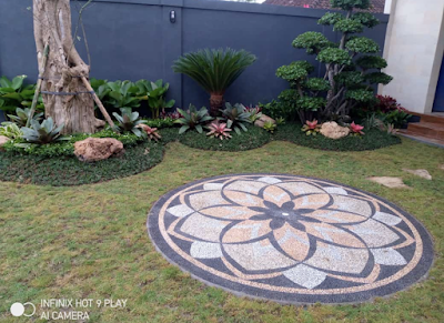 Lantai carport - garden style