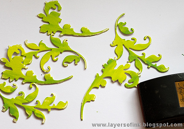 Layers of ink - Embossed Background Tutorial by Anna-Karin with Sizzix Tim Holtz embossing folders and dies