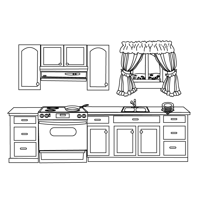 Download Free Kitchen Coloring Pages