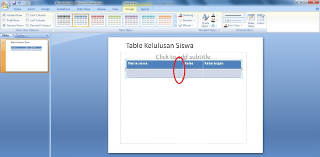Cara Membuat Tabel di Power Point