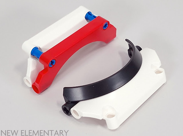 the red and black pieces compared to a similar white technic arch, nearly identical to the red