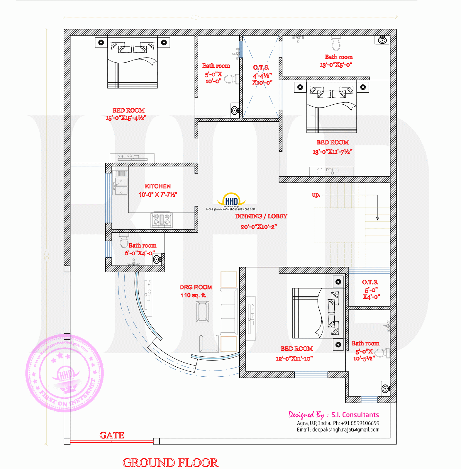 Modern house plan with round design element ~ Indian House Plans