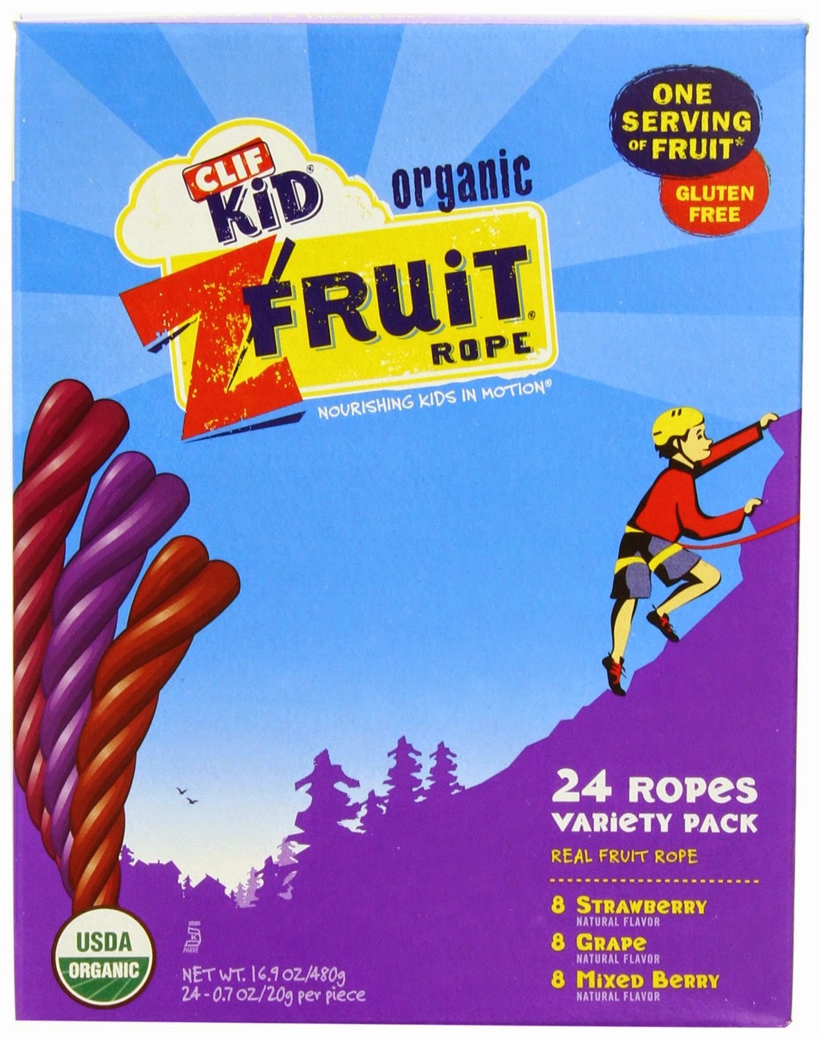 Twisted Fruit Clif Kid Organic Fruit Rope, 0.7-oz Bars