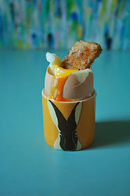 Boiled Egg and Soliders in a hare egg cup