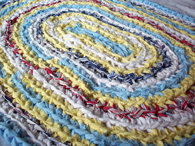 goodwill sheets into diy rag rug