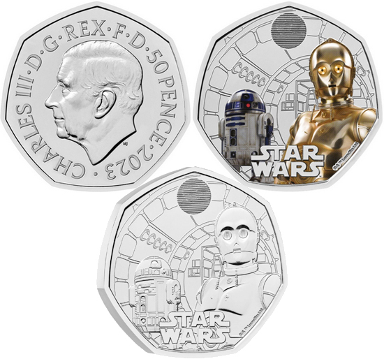 United Kingdom 50 pence 2023 - Star Wars: R2-D2 and C-3PO