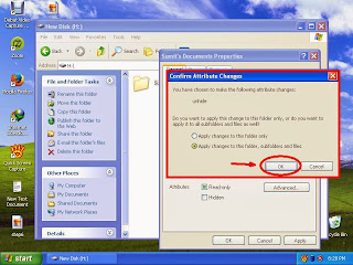 Learn how to unhide files and folders in windowsXP step12