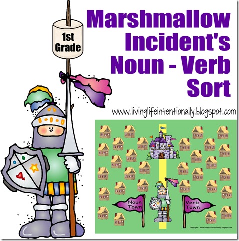 {free} 1st grade marshmallow noun verb sort